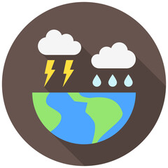 Climate Change rounded multi color icon, related to ecology and environment theme. Use for modern concept, UI or UX kit, web and app development.