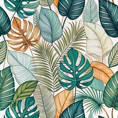 seamless background with leaves