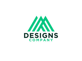 Letter M Business Logo Flat Vector Design.