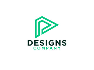 Logo Vector Initial Letter P. Flat Vector Logo Design Template Element.