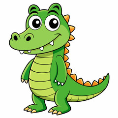 crocodile cartoon isolated on white, crocodile vector illustration, Pet vector art, crocodile silhouette, Animal icon, crocodiles line art, eps