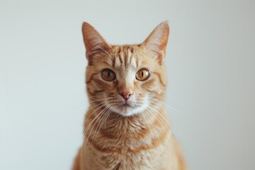 Obraz premium A curious cat's face with piercing eyes, suitable for pet-related or wildlife themes