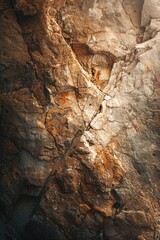 A close-up of a rock with a bird sitting on top