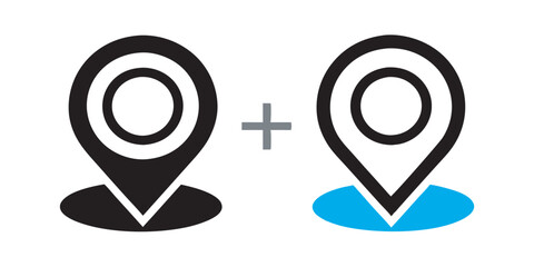 Twin Location and Navigation Icons Set