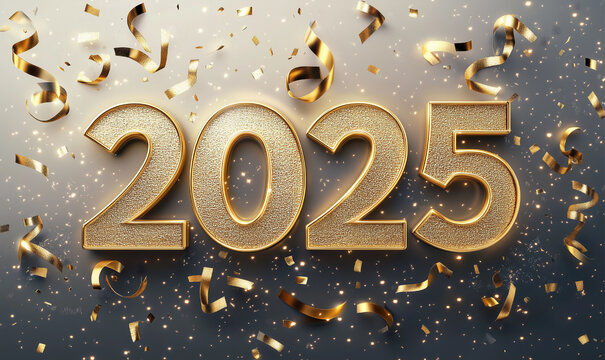 2025 Happy New Year Background Design. Greeting Card, Banner, Poster. Vector Illustration.