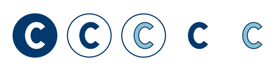 Copyright icon vector isolated on white background. copyright symbols