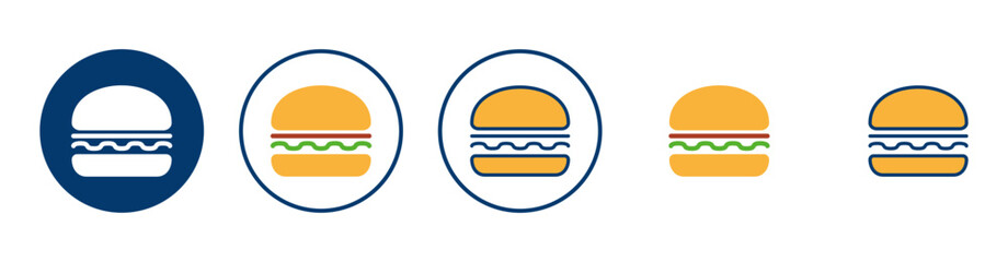 Hamburger icon vector isolated on white background. Burger and hamburger icon. Fast food vector icon