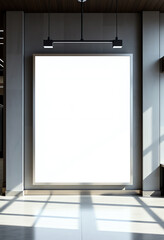 Blank billboard copy space or poster sign mockup in indoor hall