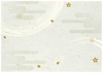 和柄と和紙背景