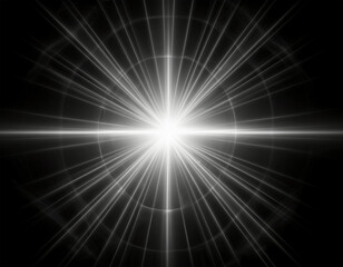 white light lens flare effect in black background