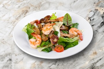 Tasty fresh healthy salad in plate