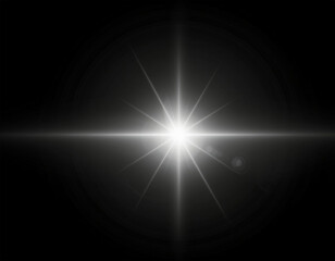 Obraz premium white light lens flare effect in black background