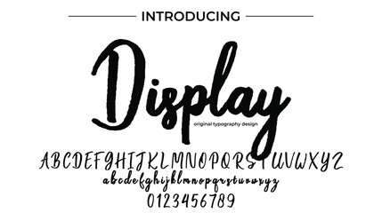 Display Font Stylish brush painted an uppercase vector letters, alphabet, typeface