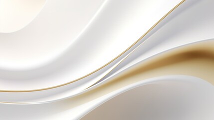 Abstract white and gold curves background.