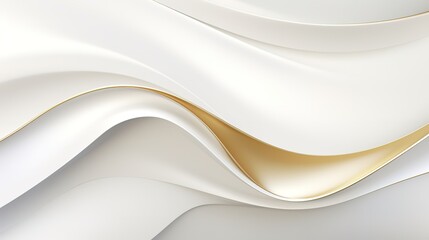 Abstract white and gold flowing design.