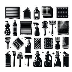 Cleaning cloth shiloute vector