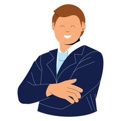 Smiling male lawyer worker character Vector
