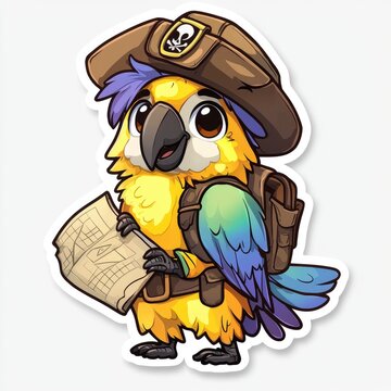 recommend clip art: Pirate Parrot with a Treasure Map