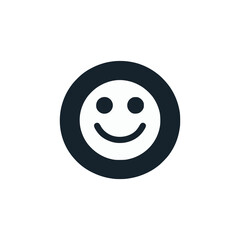 simple circle smile happy logo vector illustration template design