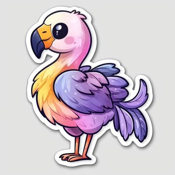 recommend clip art: Cute Cartoon Pink and Purple Dodo Bird Illustration