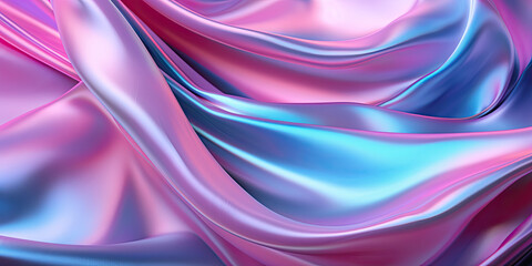 Obraz premium A vibrant abstract background featuring a shimmering, iridescent fabric with soft, flowing folds.