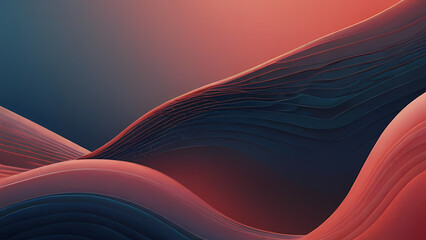 abstract background featuring a smooth gradient from deep ocean blue to vibrant coral pink, with subtle waves and flowing lines to evoke a sense of calm and serenity