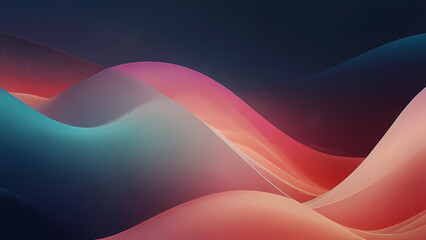 abstract background featuring a smooth gradient from deep ocean blue to vibrant coral pink, with subtle waves and flowing lines to evoke a sense of calm and serenity