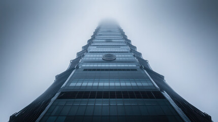 A photograph of the top floor corner of the building