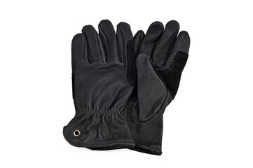 両手の黒い革の手袋