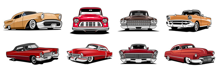 classic car show party logo illustration design icon vector	