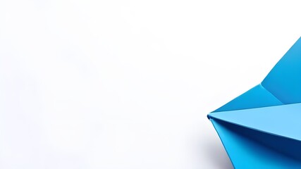 abstract blue background with paper, Blue paper plane and business strategy on white background, Business success, innovation and solution concept, copy space
