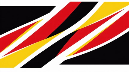 Abstract Geometric Design with Red, Yellow, White and Black