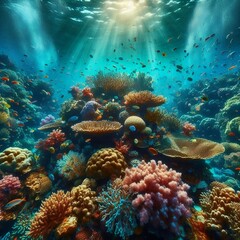 Naklejka premium coral reef in sea