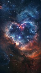 Obraz premium Astro photography space nebula in heart shape