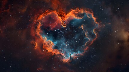 Obraz premium Astro photography space nebula in heart shape