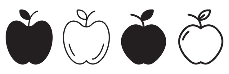 set of Apple icon logo symbol vector