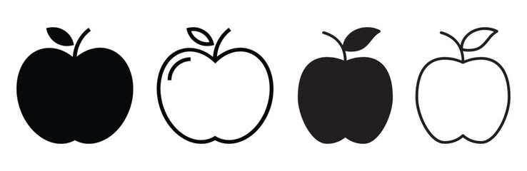 set of Apple icon logo symbol vector