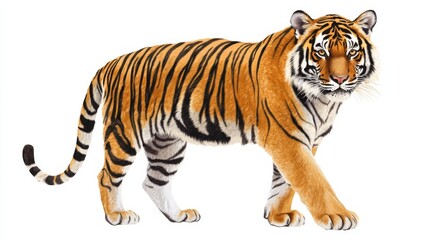 Naklejka premium white background tiger image