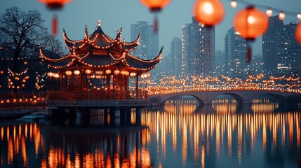 Obraz premium Chinese Lantern Reflection