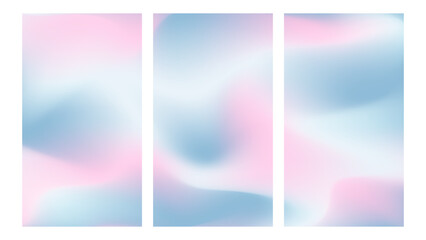 Abstract background with winter colors gradient. Soft blue pink and white colors smooth gradient, design for vertical background banner or social media.