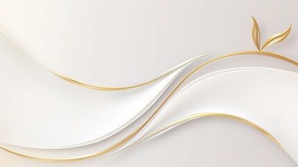 Abstract white and gold wave background.