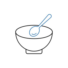 bowl concept line icon. Simple element illustration. bowl concept outline symbol design.