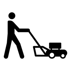 person with lawn mower