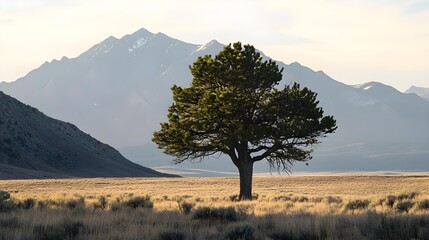 Lone Pine Tree in the Wilderness