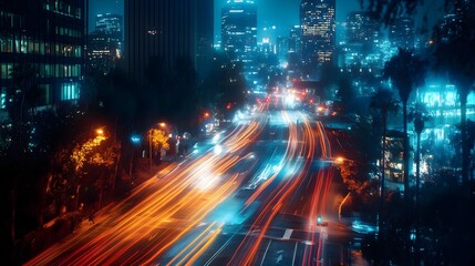 Los Angeles skyline at night