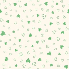 hand drawn heart seamless pattern.