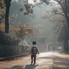 kid walking to school 