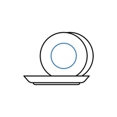 plates concept line icon. Simple element illustration. plates concept outline symbol design.