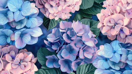 Obraz premium Realistic hydrangea illustration for backgrounds, patterns, or wedding invitations.
