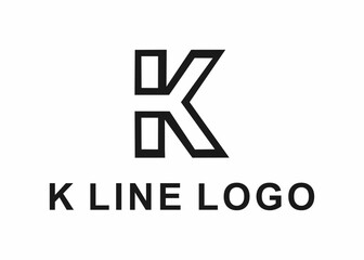 letter k line logo, design, Vector, illustration, creative icon, template